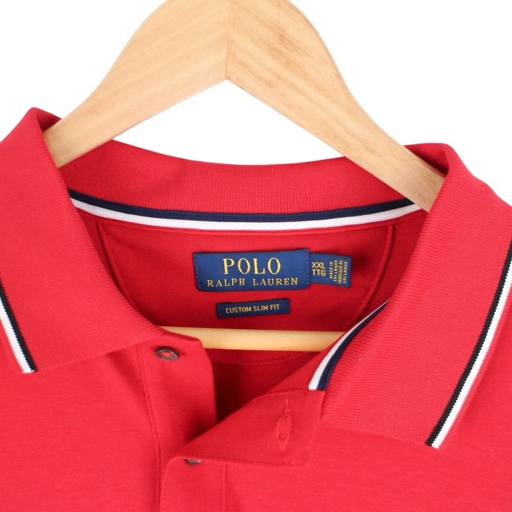 Polo Ralph Lauren Red Custom Slim Fit Polo Shirt  Men's Size XXL